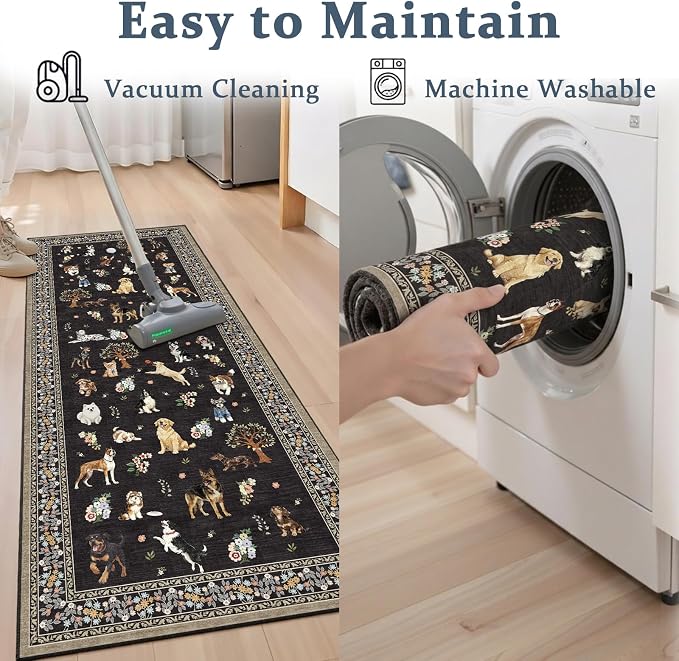 Dogs Area Rugs 24x17 Inch Home Decor Entry Rug, Small Door Mat Runner, - Image 3