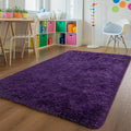 Andecor Shag Area Rug for Living Room, 5x8 Feet Purple Soft Fluffy Indoor Plush by Andecor