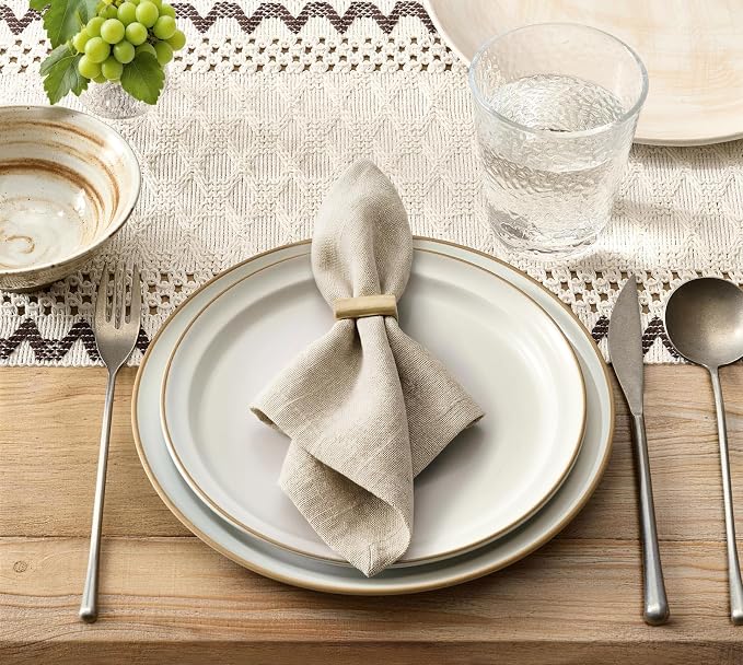 Macrame Side Trim Boho Woven Table Runner, Chocolate 12x72 Inch | Crochet - Image 2