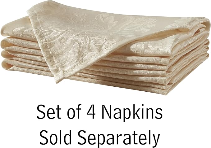 Newbridge Barcelona Luxury Damask Fabric Tablecloth, 52” Wide x 52” Square - Image 7