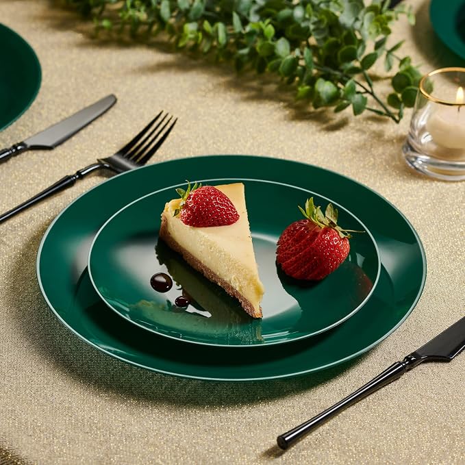 PLASTICPRO 128 Piece Combo Plates Christmass Set includes 64-7'' inch Plates & - Image 3