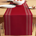 Encasa XO Table Runner, Yarn Dyed Ribbed Cotton 13"x94" | Ladder Red, 12-Ply by EncasaXO