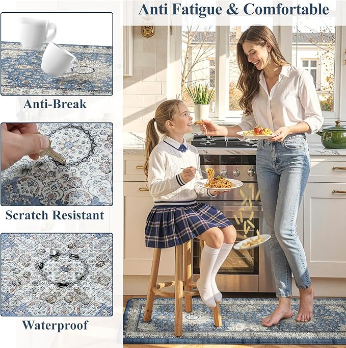 Collive Kitchen Rugs Anti Fatigue, Cushioned Kitchen Floor Mats Waterproof - Image 6