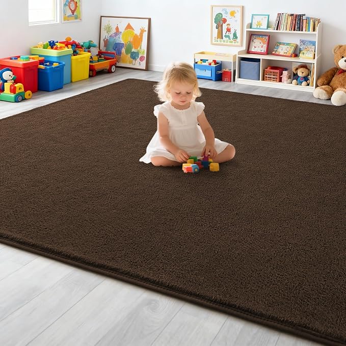4x6 Feet Brown Area Rugs for Bedroom, Indoor Washable Memory Foam Rug for - Image 7