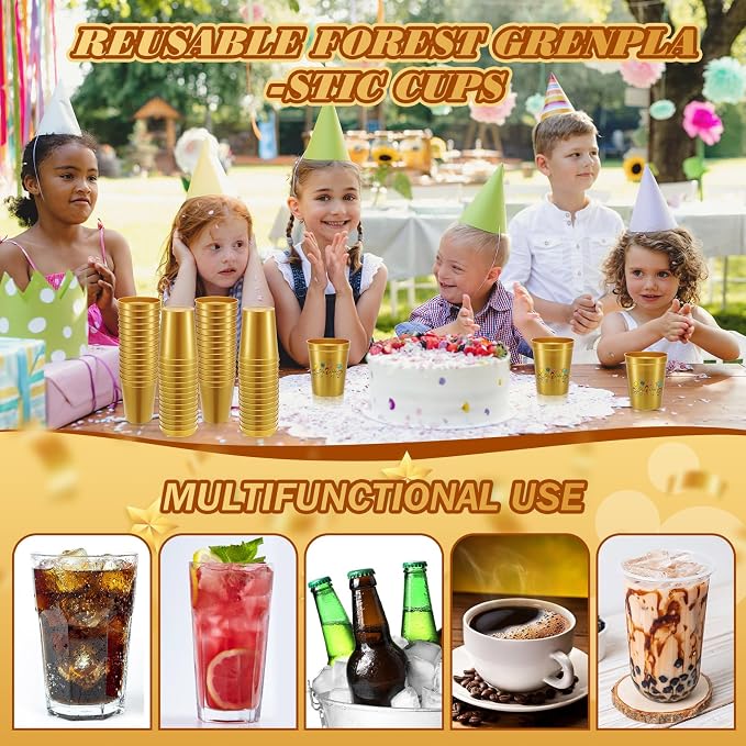 Yungyan 100 Pack 16 oz Stadium Cups Reusable Plastic Cups Blank Drink Stadium - Image 7