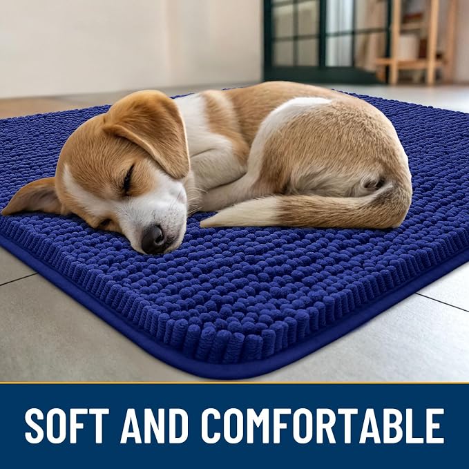 Smiry Dog Door Mat for Muddy Paws 40x32, Absorbent Dirt Trapper, Non-Slip - Image 2