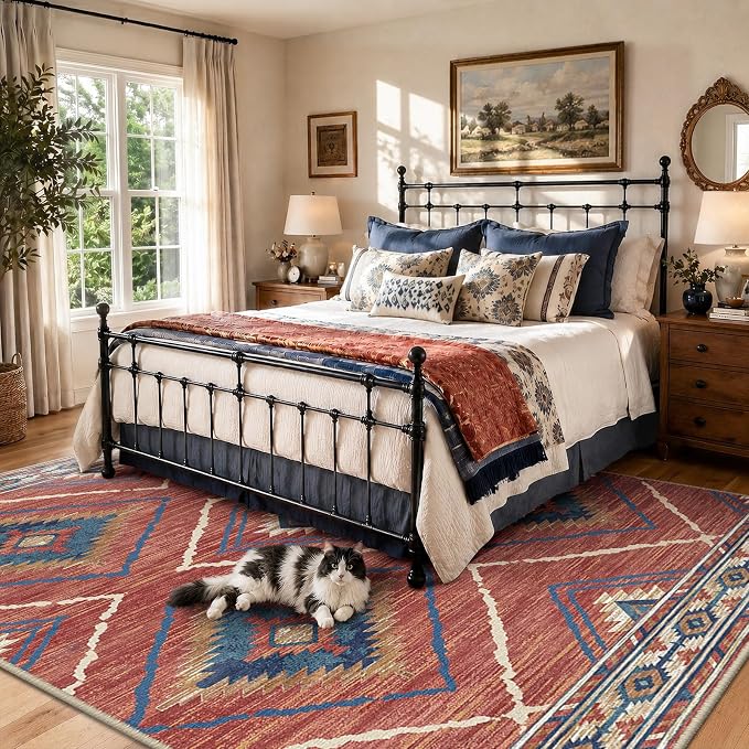 BESTSWEETIE Area Rug 6x9 Rug Machine Washable Non-Slip Low Pile Print Pattern - Image 6