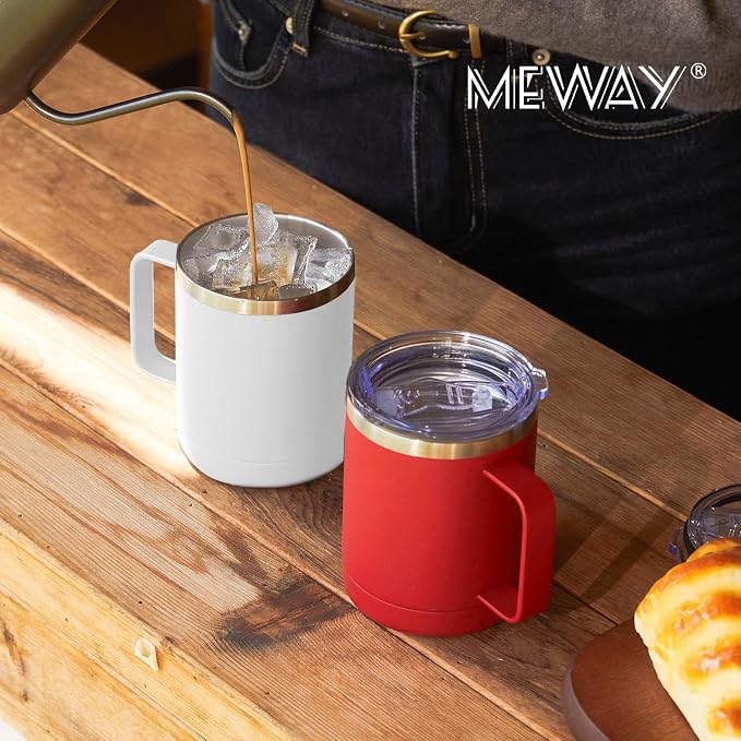 MEWAY 12oz Coffee Mug With Handle 8 Pack Bulk, Stainless Steel Insulated Travel - Image 7