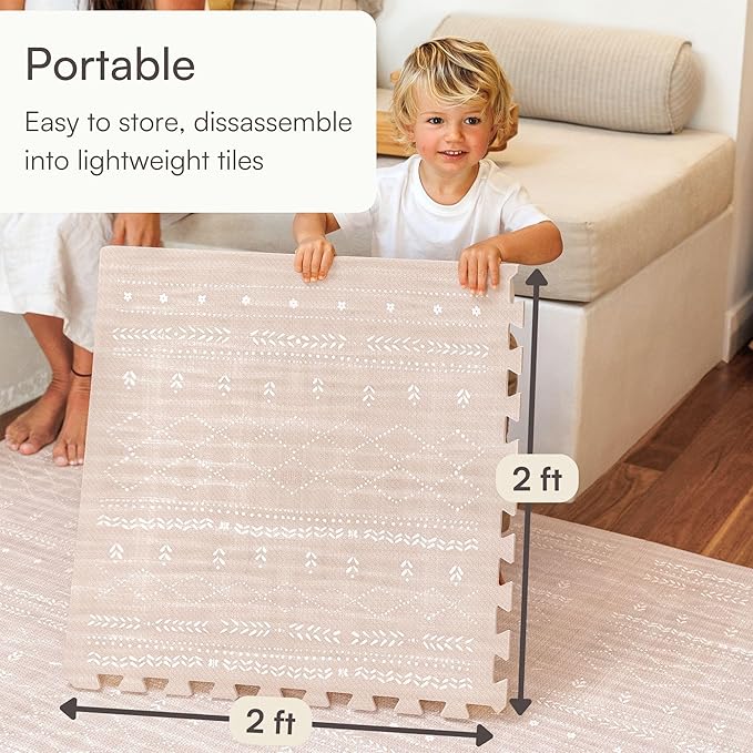 Lillefolk Baby Play Mat for Floor – 6x6ft Dusk | Soft Non Toxic Premium EVA Foam Tiles for Tummy Time, Crawling & Playroom – Waterproof Interlocking Floor Mat for Babies & Toddlers (9 Tiles)