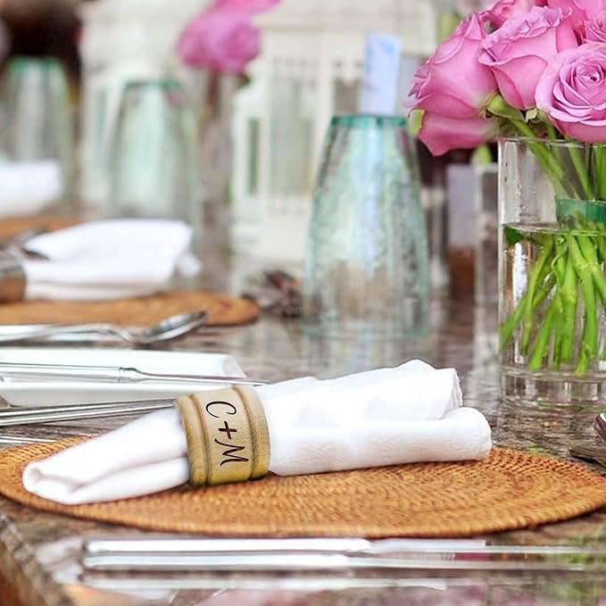 My Personal Memories Custom Personalized Wooden Napkin Ring Holders - Image 6