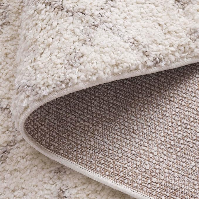 SAFAVIEH Arizona Shag Collection 5'1" Round Ivory/Beige ASG741A Moroccan - Image 9