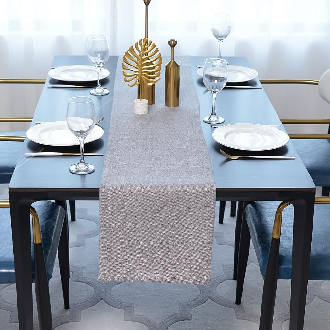 Soft Caddice Faux Linen Table Runner Cloth 2 Side - Image 2