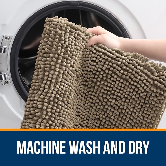 OLANLY Large Bathroom Rugs 59x35, Extra Soft Absorbent Chenille Bath Rugs - Image 5