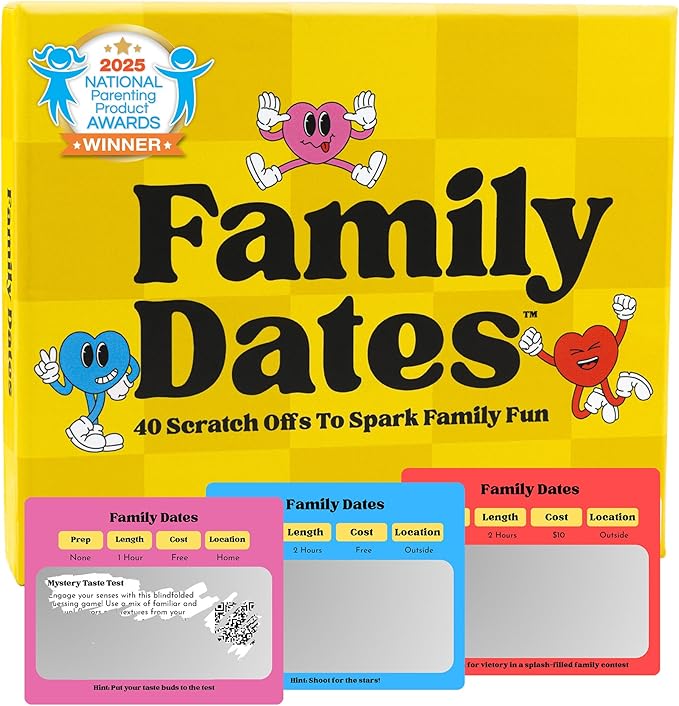 Family Dates 40 Scratch Off Cards – Fun Activities & Date Night Ideas for Kids and Parents – Adventure Card Game for Families – Unique Gift for Family Nights, Holidays, or Birthdays