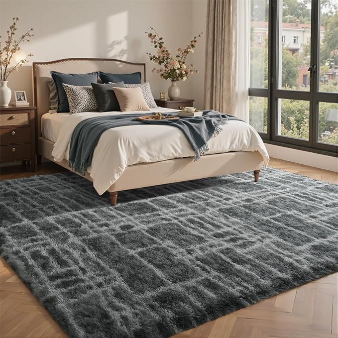 8x10 Ft Extra Large Shag Rugs for Living Room, Tie Dyed Ultra Soft Fluffy Furry - Image 2