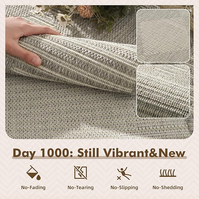 MontVoo-Outdoor Rug Carpet Patio Rug 5x7 ft Polypropylene Indoor Outdoor Rugs - Image 2