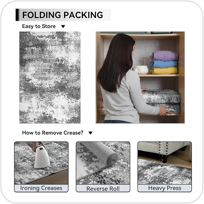 Entryway Rug 2x3 Grey Door Mat Indoor Entrance 24x36, Washable Small Throw Rugs - Image 8