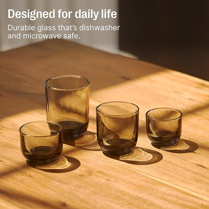 Fellow Pirch Cortado Cups 4.5 oz, Soda Lime Glass Garnet | Curved Interior - Image 7