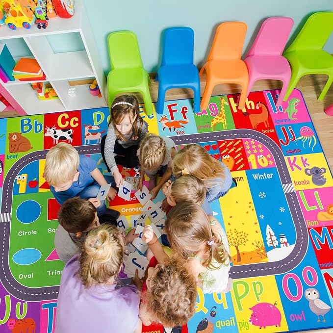 HOMORE Kids Rug, 7x10 ABC Rugs for Playroom Educational Rug for Childerns - Image 6