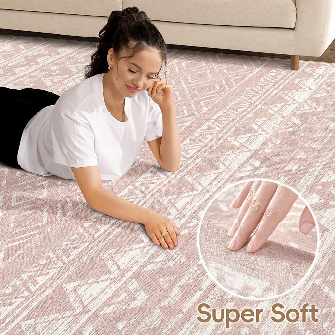 cotiled 10x12 Area Rugs Living Room Rug: Washable Boho Rugs - Image 2