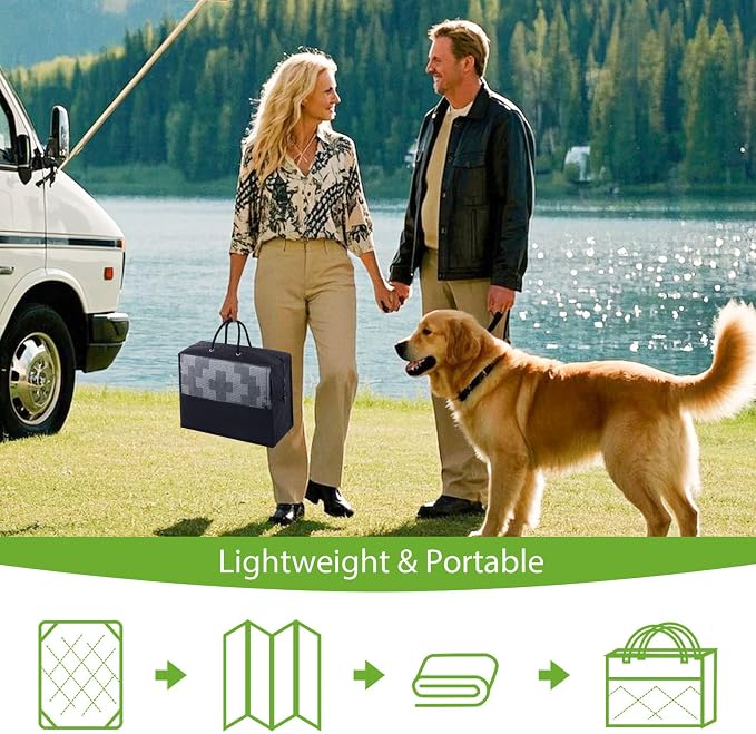 Smiry Waterproof Outdoor Rug 9X18 ft, Reversible Plastic Straw Patio Camping - Image 5