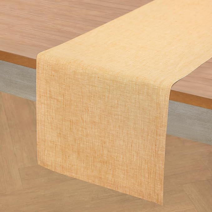 Solino Home 100% Pure Linen Table Runner Golden Nugget, Athena 14 x 48 in | - Image 2