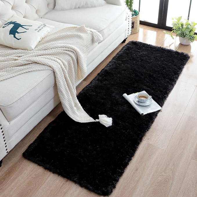 Chicrug Soft 2x10 Runner Rug for Bedroom Living Room Plush Fluffy Rug, Shag - Image 3