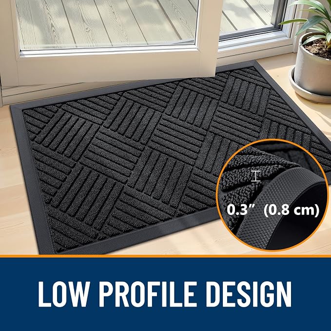OLANLY Front Door Mat Outside Entrance 71x23, Heavy Duty Sturdy Natural Rubber - Image 4