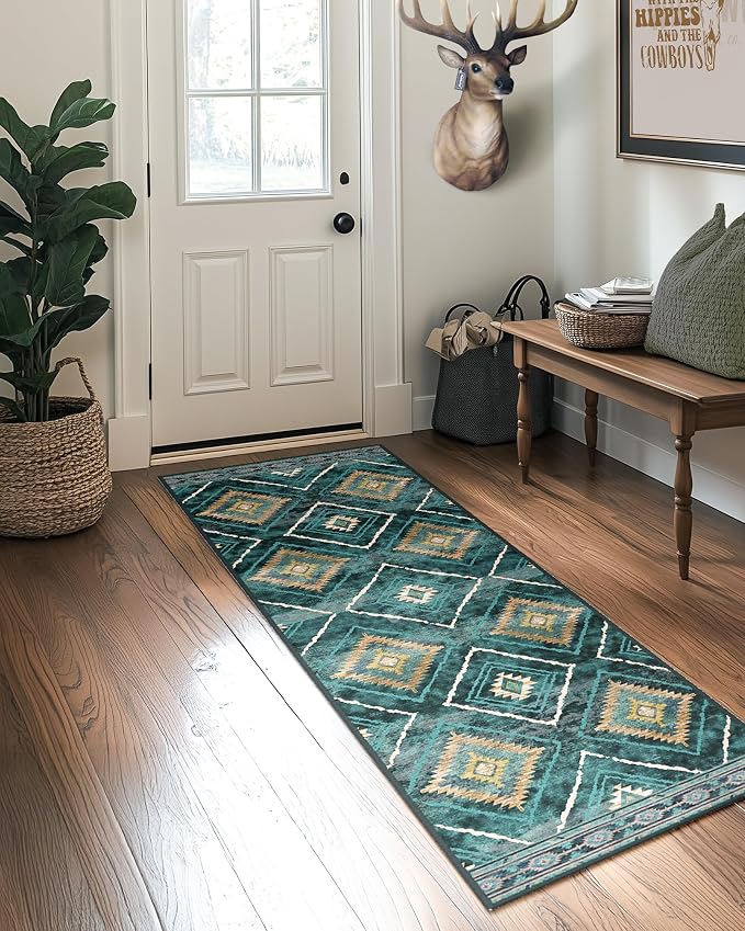 BESTSWEETIE Area Rug 2x8 Rug Machine Washable Non-Slip Low Pile Print Pattern - Image 7