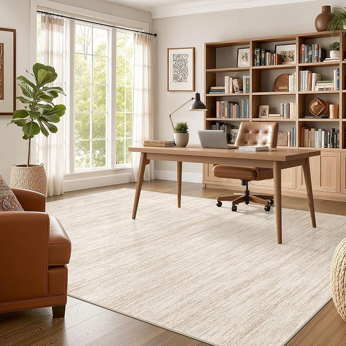 Nakagishi 6X8 Area Rugs Living Room: Washable Large Vintage Rug Neutral - Image 5