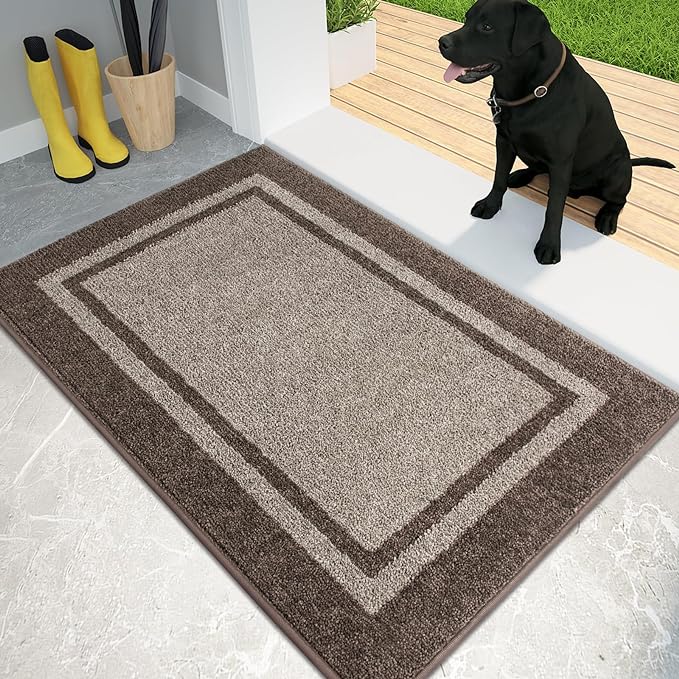 PURRUGS Dirt Trapping Door Mat 20" x 32", Non-Slip Machine Washable Entryway Rug by PURRUGS