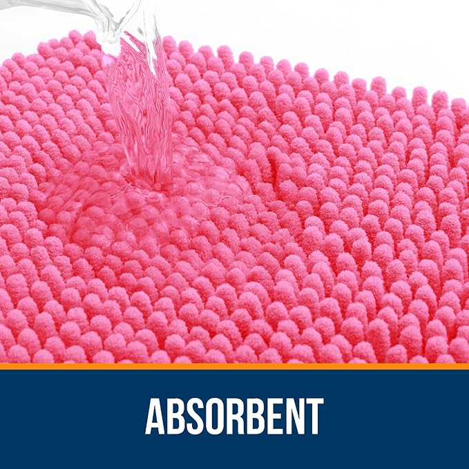 OLANLY Large Bathroom Rugs 50x30, Extra Soft Absorbent Chenille Bath Rugs - Image 4