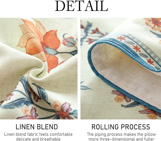 Designer French Linen Long Table Runner, Floral Pattern, Dining Table, Kitchen - Image 5