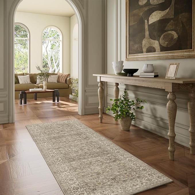 Machine Washable Kitchen Runner Rugs: 2'6"x8' Hallway Rug Stain Resistant Non - Image 6