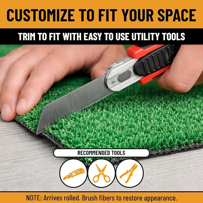 Ottomanson Artificial Turf Lite 78" x 26', Fake Grass Carpet - Image 8