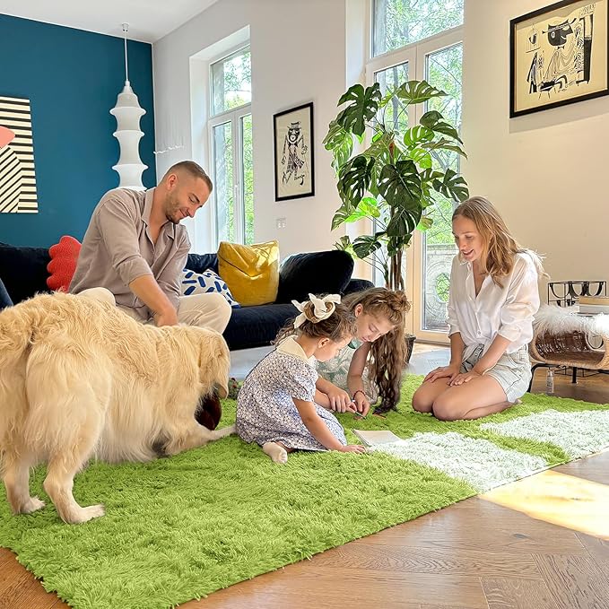 OLANLY 2x3 Machine Washable Small Bedside Rug, Soft Fluffy Shaggy Entryway - Image 8