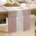 Artoid Mode Pink Farmhouse Woven Table Runner 12x90 Inch | Seasonal Holiday by ArtoidMode