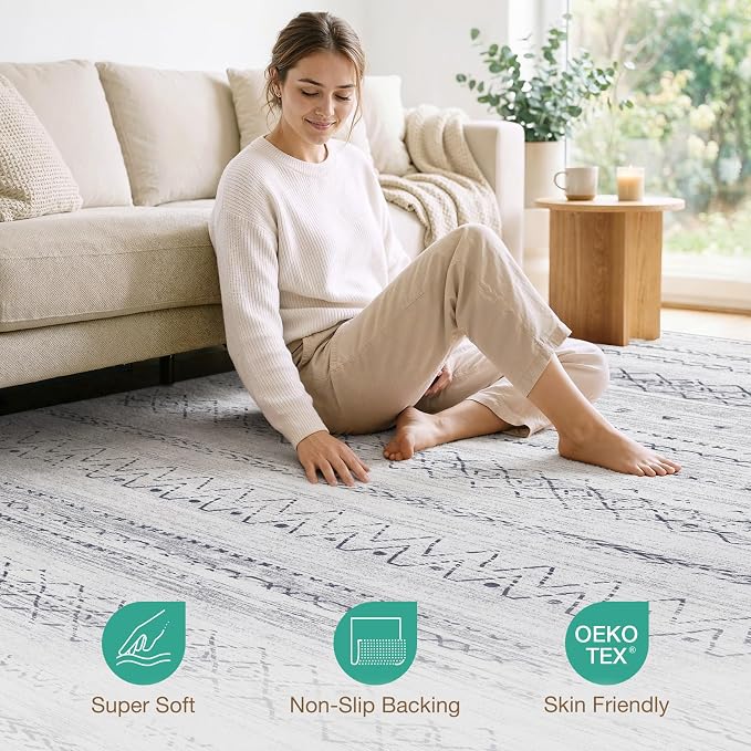 cotiled 10x14 Area Rugs Living Room Rug: Washable Boho Rugs - Image 4