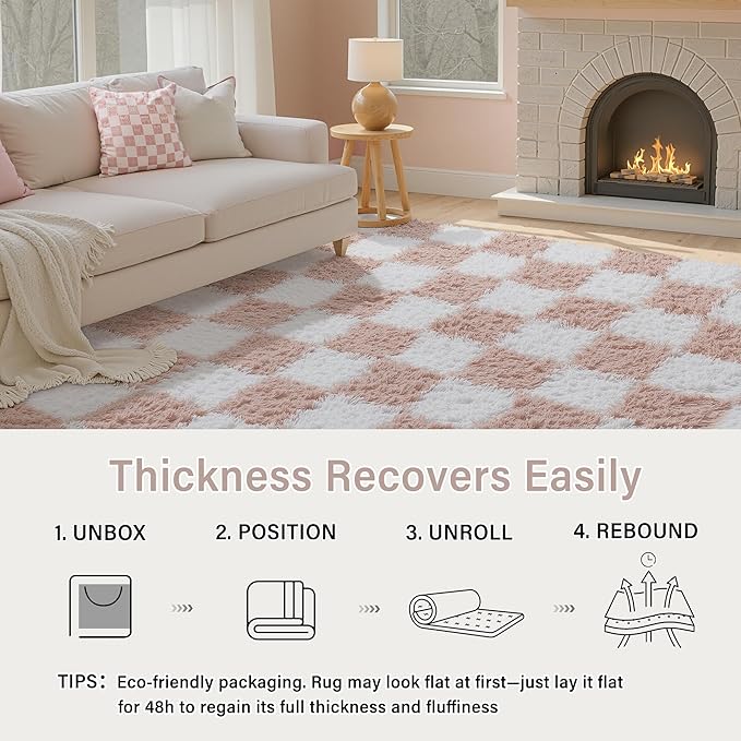 PureCozy Checkered Rug 3x5 for Playroom - Image 3