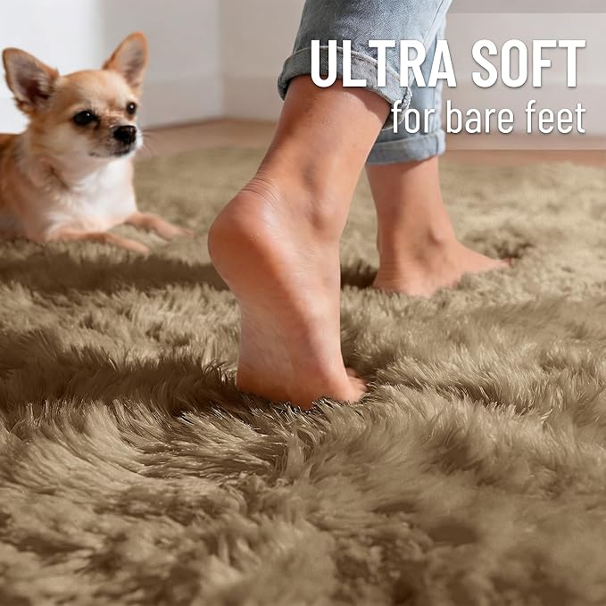 OLANLY Area Rugs for Living Room Bedroom, Machine Washable 4x5.9 ft Soft Fluffy - Image 4