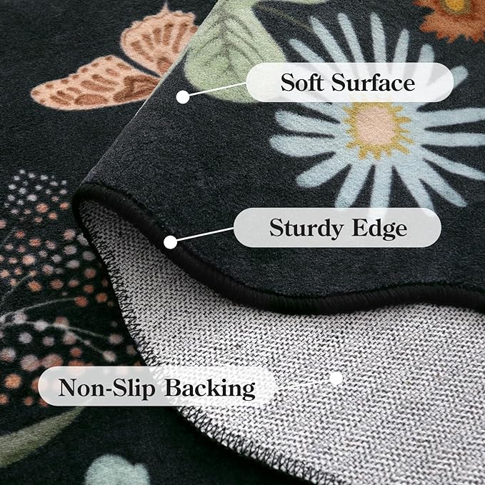 Lahome Floral 9x12 Area Rugs for Living Room Bedroom, Soft Washable Rugs 9x12 - Image 7