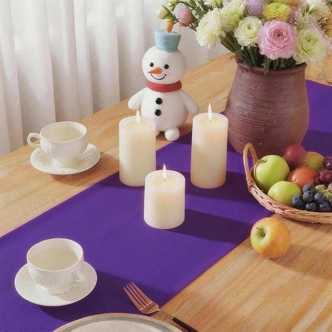 Purple Table Runner, Waterproof Washable Runners 48 Inches Long | Reusable - Image 6