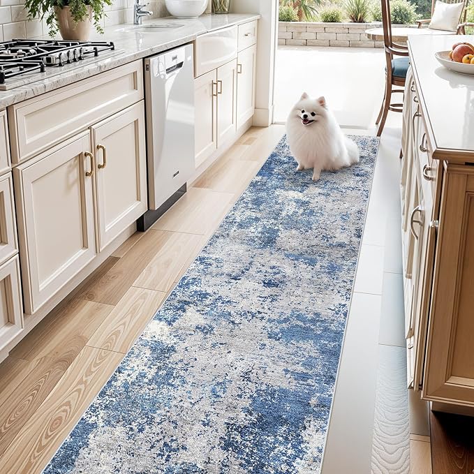 2x10 ft Washable Hallway Runner Rug – Non-Slip Stain-Resistant Low-Pile Long by BYYVOORugsforYourHome