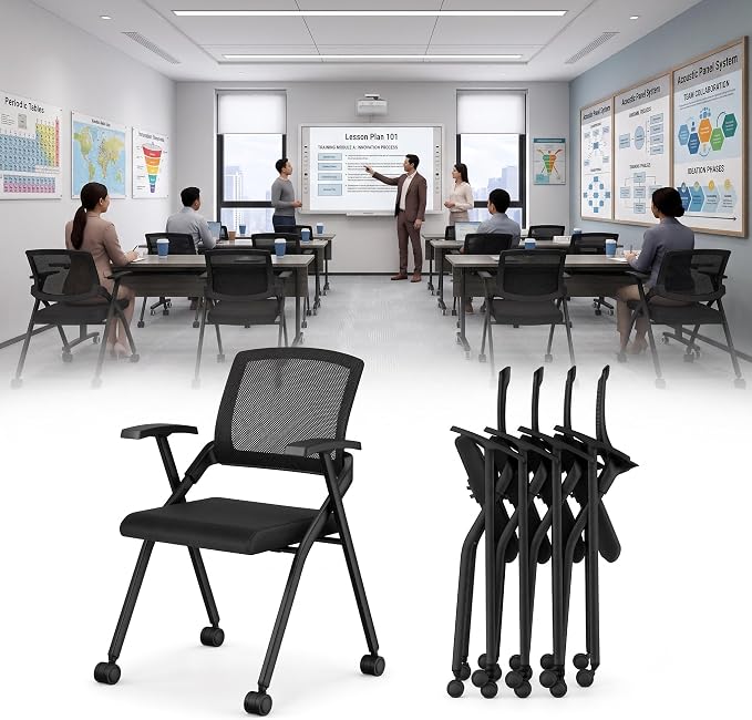 4 Pack Folding Office Chair by Unknown