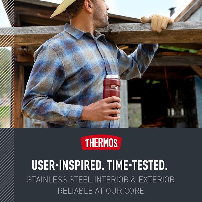 THERMOS Stainless King Stainless Steel Tumbler, Rustic Red | Vacuum-Insulated - Image 5