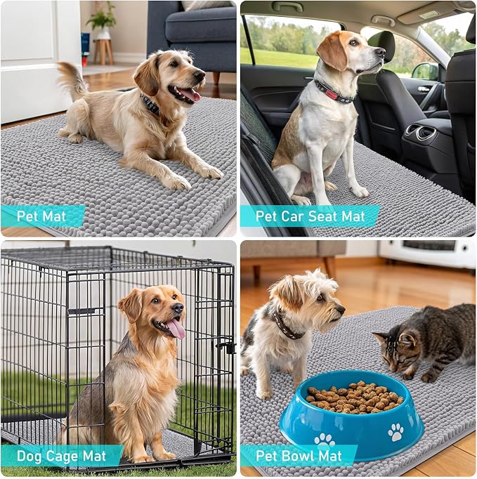 OLANLY Dog Door Mat for Muddy Paws 50x30, Absorbs Moisture and Dirt, Absorbent - Image 7