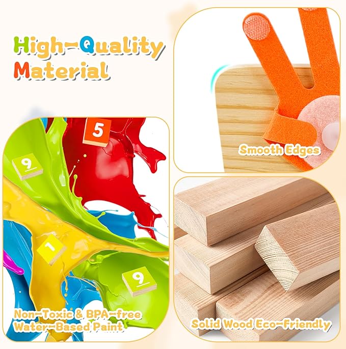 Learning Toys 3-5, Educational Toys with Number Flash Card for 3+ Year Old, Montessori Number Math Manipulatives, Preschool Kindergarten School Supplies, Birthday Gifts for 3 4 5 6 yr Old Kids