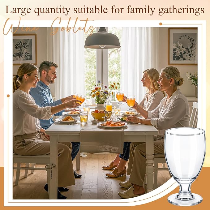 Patelai Set of 12 Water Goblet, 10.5 oz Clear Drinking Glasses Bulk Dishwasher - Image 6