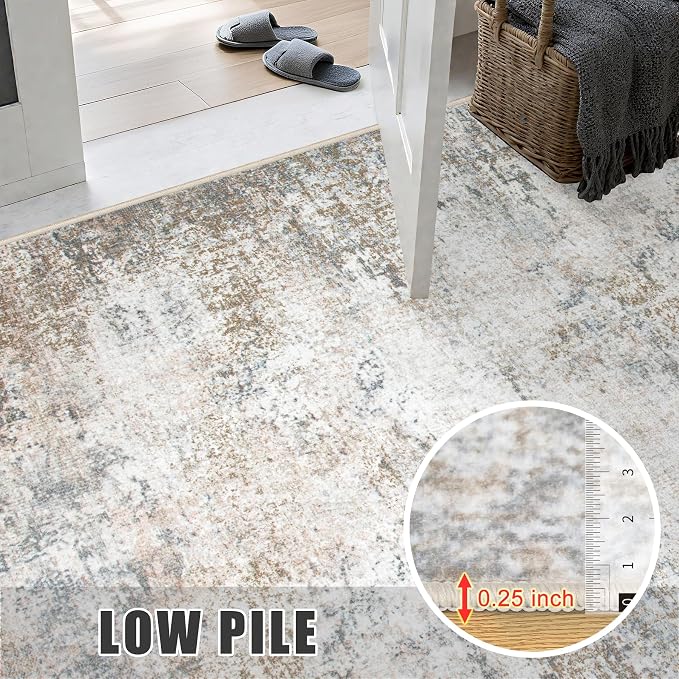 6x9 Area Rug Living Room Rug: Washable Modern Abstract Soft Thin Rug Indoor - Image 8