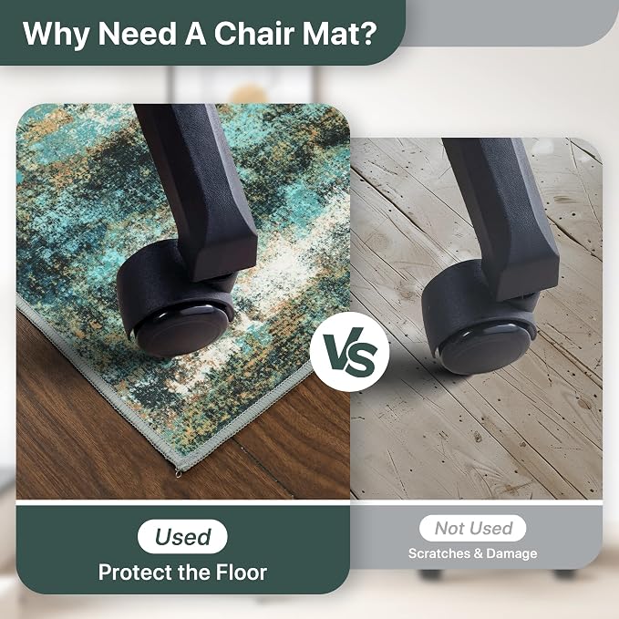 36"x60" Office Chair Mat for Hardwood Tile Floor, Under Desk Carpet Protector - Image 4